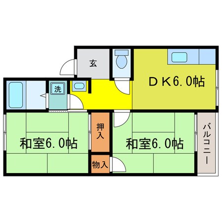 唐崎駅 徒歩7分 2階の物件間取画像